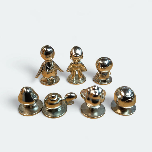 Super Mario SILVER DIECAST METAL MASCOT 1" Figure Cloud Crab Penguin Lot of 7