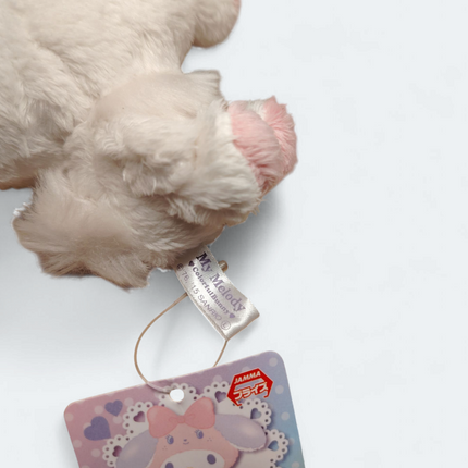 Sanrio My Melody as White Bunny – 3.5" Plush Keychain (2015, Pre-Owned)