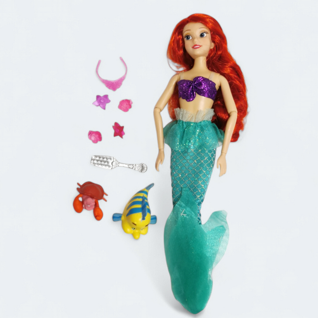 The Little Mermaid Ariel Doll with Flounder 12" – Disney Princess (Pre-Owned)