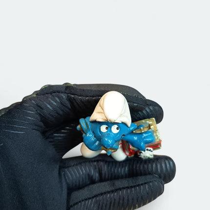 The Smurfs SMURF BOY w TELEPHONE 2" Mini Figure Schleich Vintage Toy PEYO 1980