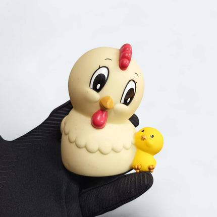 Tezuka Production Hen & Baby Chick – 4" Vinyl Coin Bank (Japan, Pre-Owned)