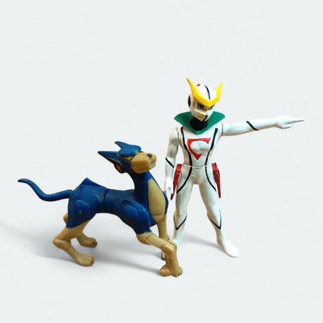 Tatsunoko Gatchaman CASSHAN & FRIENDER Dog Anime Japan Toy 3" Mini Figure Yujin