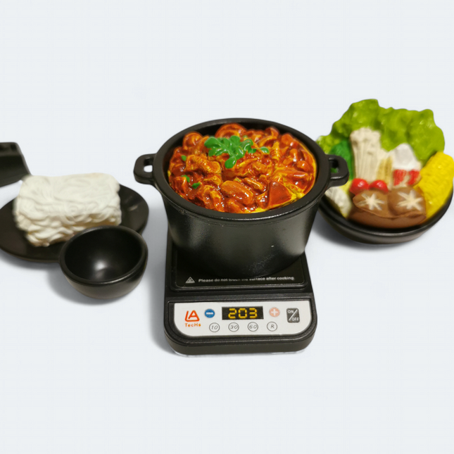 Miniature Chicken Hot Pot & Veggie Bowl with Induction Cooker – Dollhouse / Barbie (Pre-Owned)