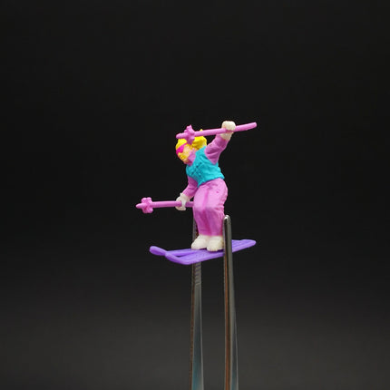 Toy Miniature Skiing Lady in Pink 1" Figure – Dollhouse / Railroad Model (Pre-Owned)
