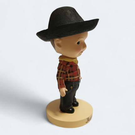 Buddy Lee in Checker Shirt Black Hat – 5.5" Bobblehead (Japan, Pre-Owned)