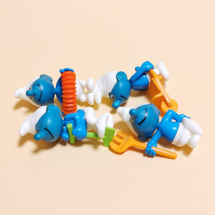 Kinder Surprise Toy Lot of 4 Smurfs Gardener Workers – 2" Figure (K97, Pre-Owned)