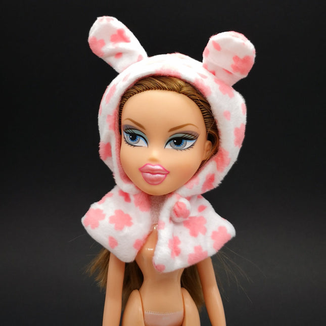 Sakura Soft Plush Cat Ears Cape – Doll Cosplay for Bratz/Blythe (Pre-Owned)