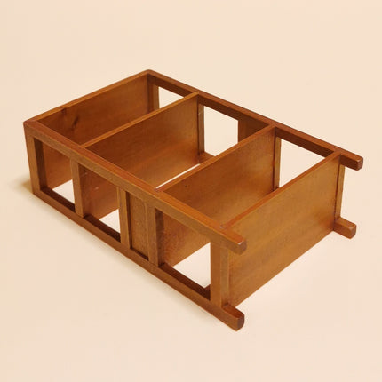 Miniature 4" Wooden Shelf – 1/12 Scale Dollhouse Study Room Furniture (Pre-Owned)