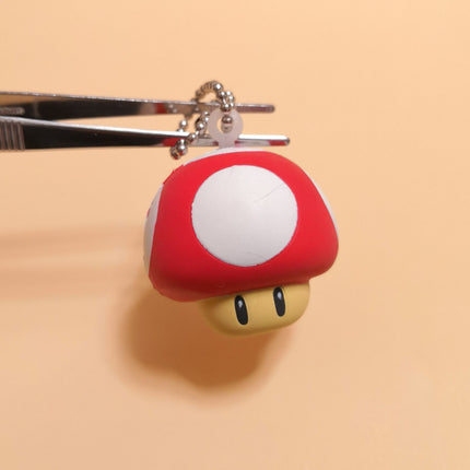 Super Mario MUSHROOM TOAD SQUISHY Soft Squeeze KEYCHAIN 1.5" Mini Figure 2006