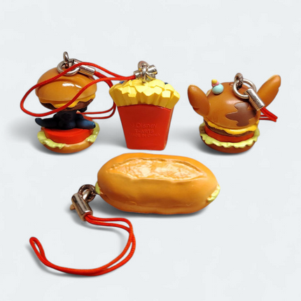 Stitch as Fast Food Mascot 1" Mini Figures – Lot of 4 Keychains (Pre-Owned)
