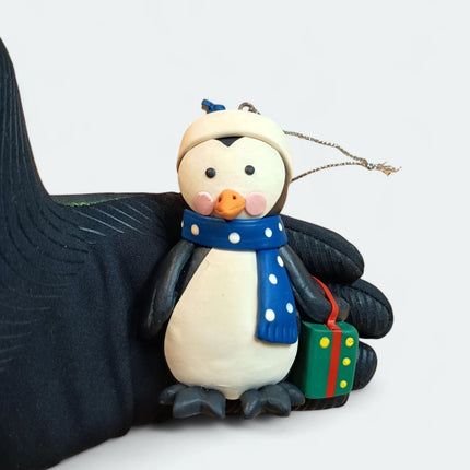 Penguin with Winter Scarf & Hat – 3.5" Resin Christmas Ornament (Pre-Owned)