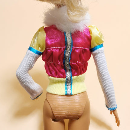 1/6 Scale 90s Colorful Winter Top – Retro Fur Collar for Barbie & Jenny (Pre-Owned)