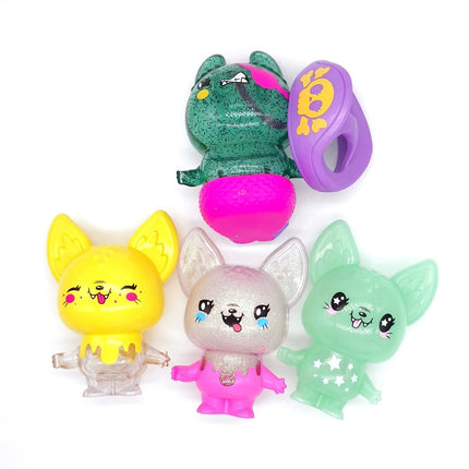 I Dig Monsters Purrbat – Lot of 4 Clear Figures (Moose, Pre-Owned)