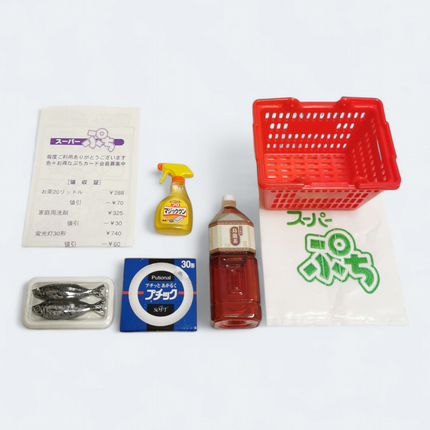 Re-Ment Petit Supermarket 2003 #6 Oolong Tea & Fish Cleaning – Miniature Food