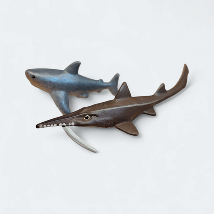 Lot of 5 Mini Sharks & Dolphin – 1–2" Figures Dollhouse Animals (Pre-Owned)