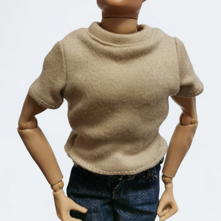 1/6 Scale Male Beige Shirt & Jeans with Black Jacket – for 12" Figure (Pre-Owned)