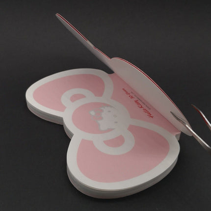 Sanrio Hello Kitty Bow-Shaped Memo Pad – 5.5", 80 Sheets (2004, Rare, Pre-Owned)