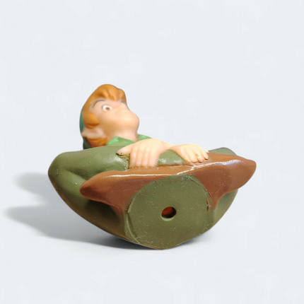Disney Peter Pan Sitting – 3" Rubber Figure (Bandai 1996, Rare, Pre-Owned)