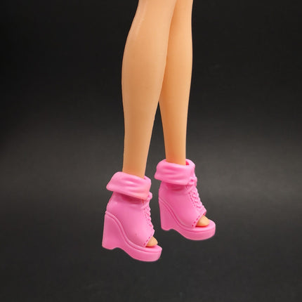 1/6 Scale Pink Peep Toe Ankle Boots – Bootie Shoes for Jenny (Pre-Owned)