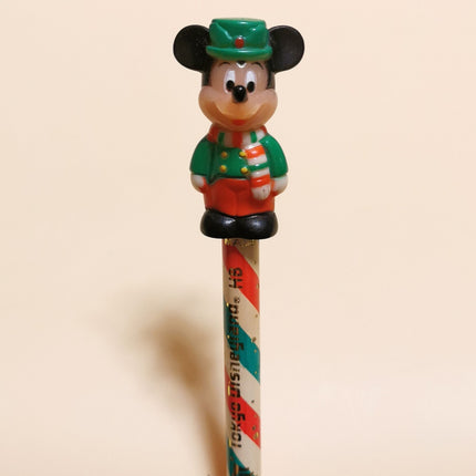 Xmas Mickey Mouse 1.5" Pencil Topper – PVC Disney Figure (Pre-Owned)