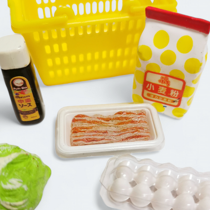 Re-Ment Petit Supermarket 2003 #4 Eggs, Flour, Cabbage & Bacon – Mini Food