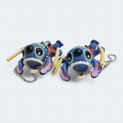 Lilo & Stitch Summer Festival Stitch 1.25" Keychains – Lot of 2 Re-Ment (Pre-Owned)