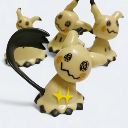 Pokemon Moving Mimikyu 2" Mini Figure – Pull Back Toy Lot of 4 (Bandai, Pre-Owned)