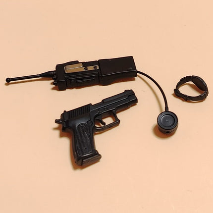 Black Pistol Gun Walkie & Watch – 1/6 Scale for 12" Figure (Pre-Owned)