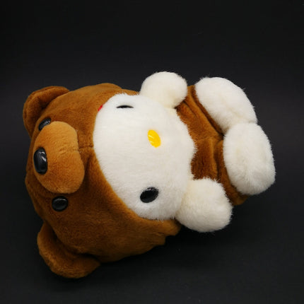 Vintage Sanrio Hello Kitty as Brown Bear Teddy 7" Plush (1998, Nakajima, Pre-Owned)