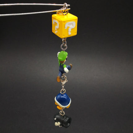 Super Mario Bro Luigi Koopa Shell & Bullet Bill – 1" Keychain Charm (Pre-Owned)