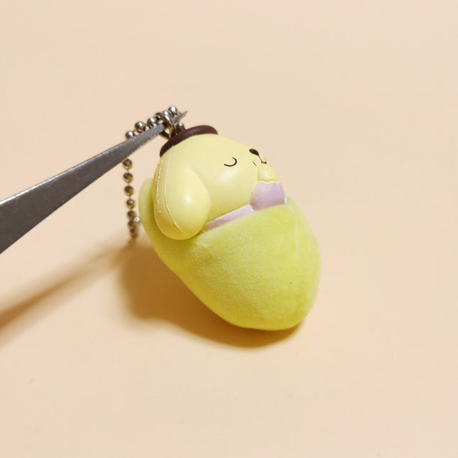 Sanrio Pompompurin Swaddle Baby – 1.25" Keychain (2022) (Pre-Owned)