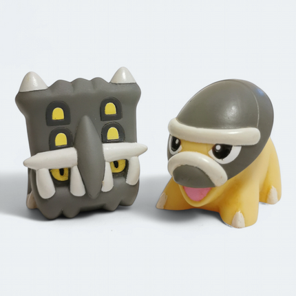 Pokemon Shieldon & Bastiodon 1.5" Finger Puppet – Catch Them All (Bandai, Pre-Owned)