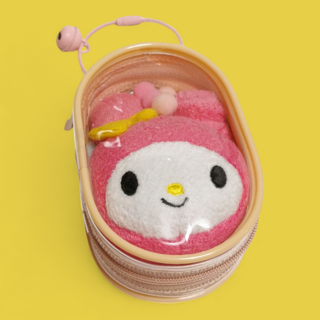 Sanrio My Melody Head – 3" Plush Keychain with Protective Case (Pre-Owned)
