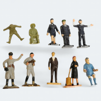Vintage Painted People Officer Military – 1" Figure Lot of 10 (70s, Pre-Owned)