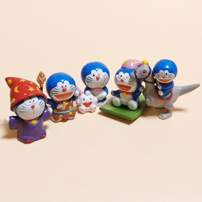 DORAEMON as WIZARD w DINO 1.5" Mini Figure Movie Toy Collectible Lot of 5