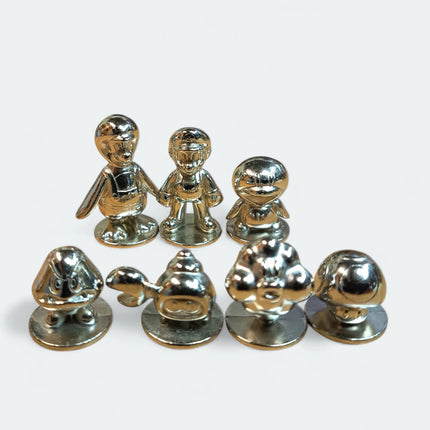 Super Mario SILVER DIECAST METAL MASCOT 1" Figure Cloud Crab Penguin Lot of 7