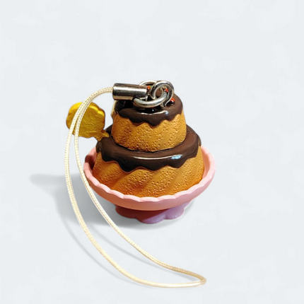 Capybara-san Cake 1" Keychain Charm – Miniature Dollhouse Figure (Pre-Owned)