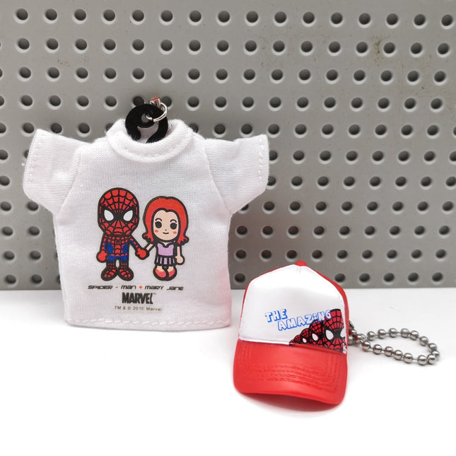 Marvel Spider-Man Miniature T-Shirt & Cap Keychain – 2010 (Pre-Owned)