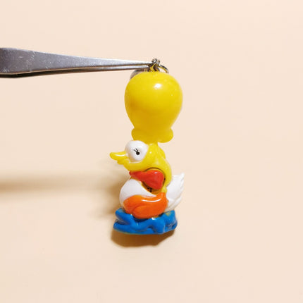 Looney Tunes Tweety Bird Riding Duck – 2" PVC Keychain (Pre-Owned)