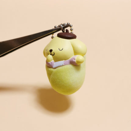 Sanrio Pompompurin Swaddle Baby – 1.25" Keychain (2022) (Pre-Owned)