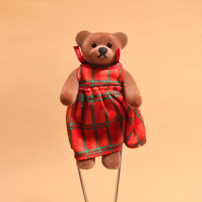 McDonald's 1999 Scottish Lady Flocked Teddy Bear – 3" Happy Meal Toy (Pre-Owned)