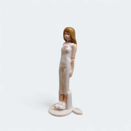 Rare 1/36 Momoko Doll White Outfit with Stand – 1.75" Figure (Pre-Owned)