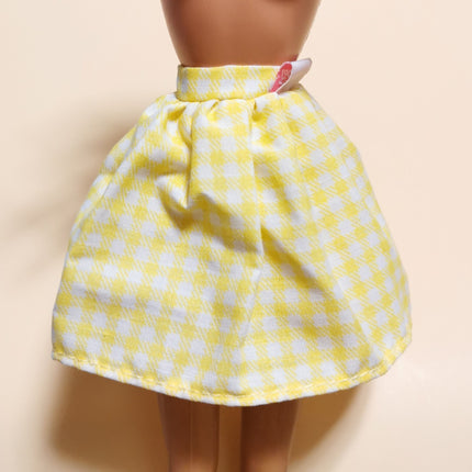 Mattel Barbie Light Yellow Gingham Skirt – 1/6 Scale (Pre-Owned)