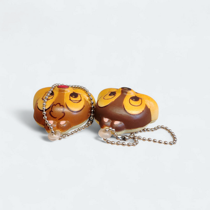 Disney Chip & Dale Squishy Bread Bun – 1.5" Keychain (T-arts, Pre-Owned)