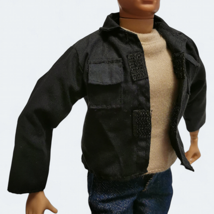 1/6 Scale Male Beige Shirt & Jeans with Black Jacket – for 12" Figure (Pre-Owned)