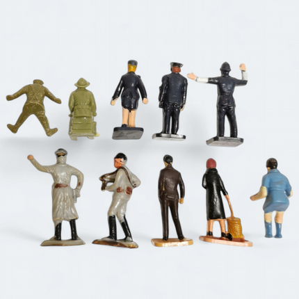 Vintage Painted People Officer Military – 1" Figure Lot of 10 (70s, Pre-Owned)