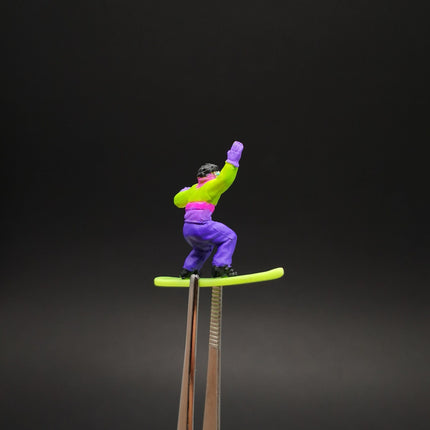 Toy Miniature Skiing Man in Purple Outfit – 1" Diorama Figure (Pre-Owned)