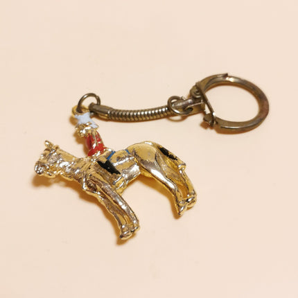 Vintage British Royal Guard Soldier on Horse – 1.5" Metal Keychain (Pre-Owned)