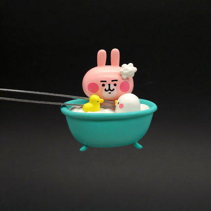Kanahei’s Small Animal Pink Rabbit Bathing with White Chick 2" Figure (Pre-Owned)
