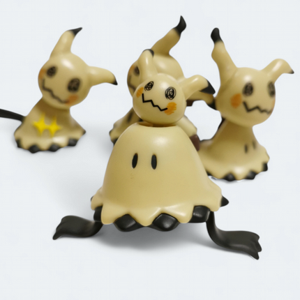 Pokemon Moving Mimikyu 2" Mini Figure – Pull Back Toy Lot of 4 (Bandai, Pre-Owned)